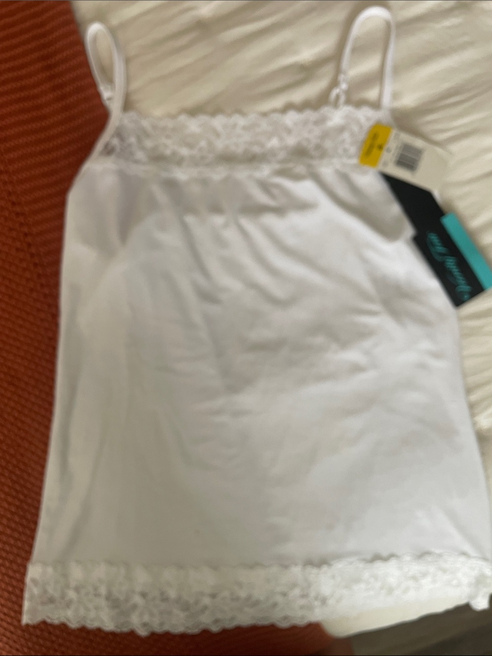 Vanity Fair White Lace-Trim Camisole Slip